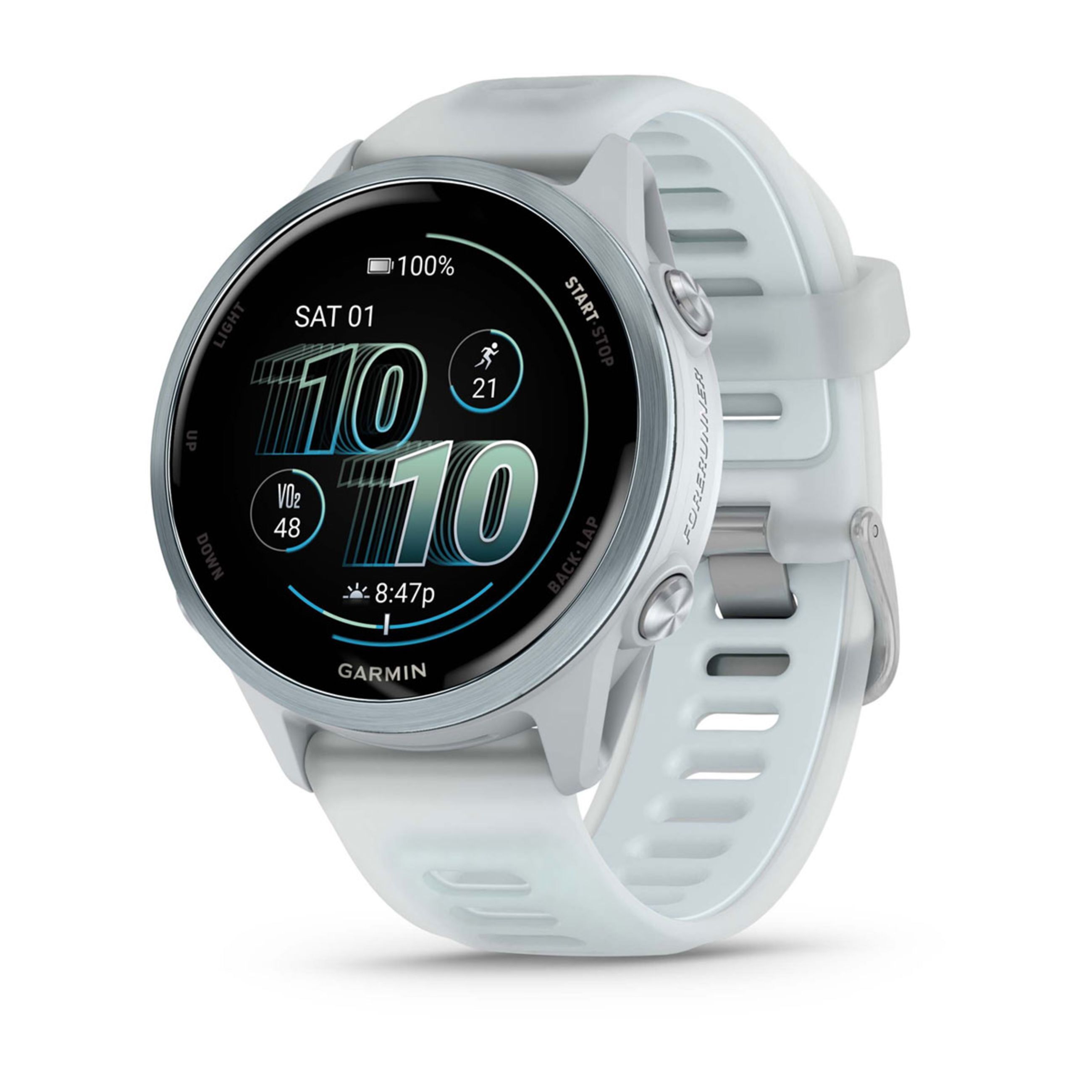 Forerunner 570 - 42Mm - Cloud Blue Aluminum With Translucent Whitestone/Cloud Blue Band