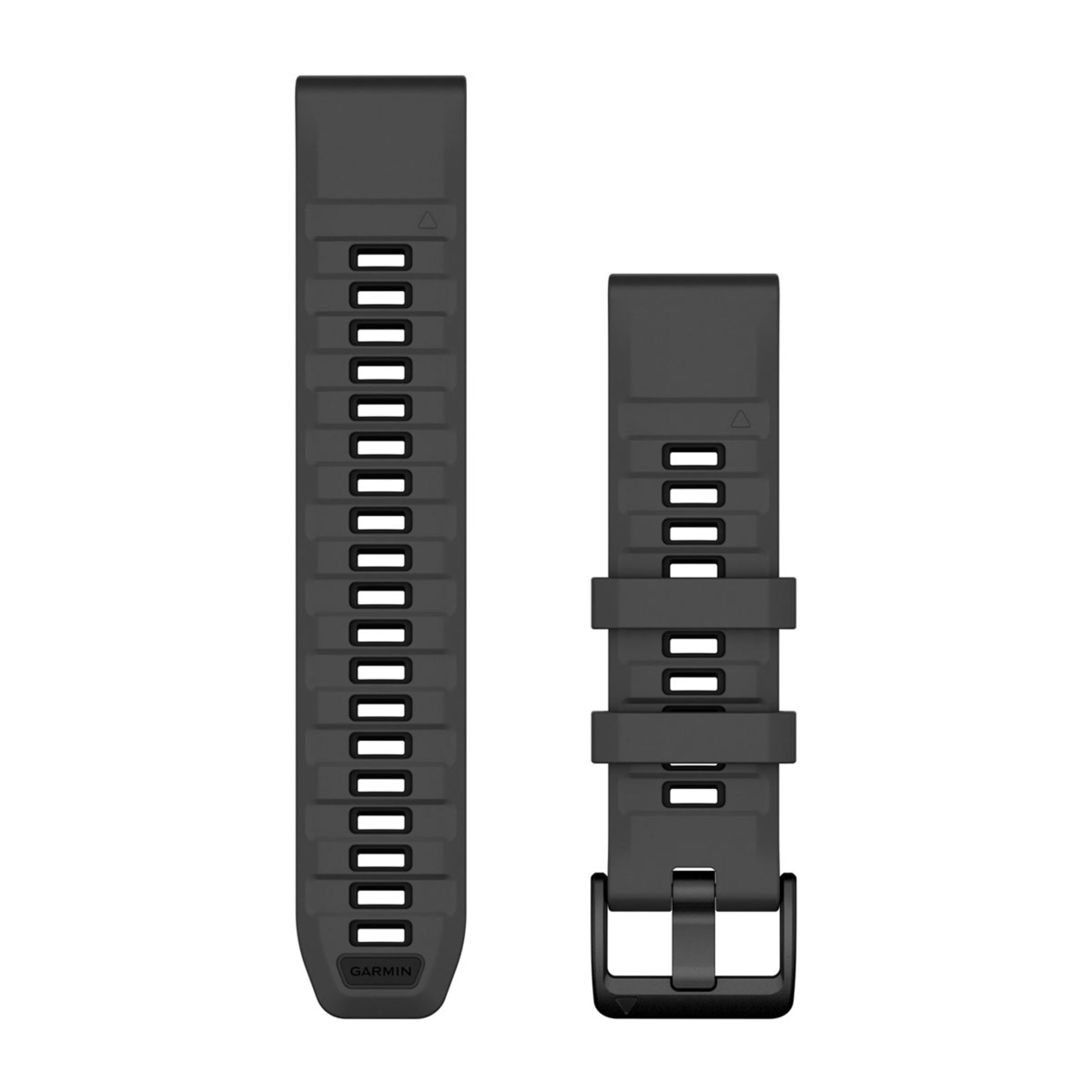 Quickfit 22 Watch Straps - Graphite/Black Silicone