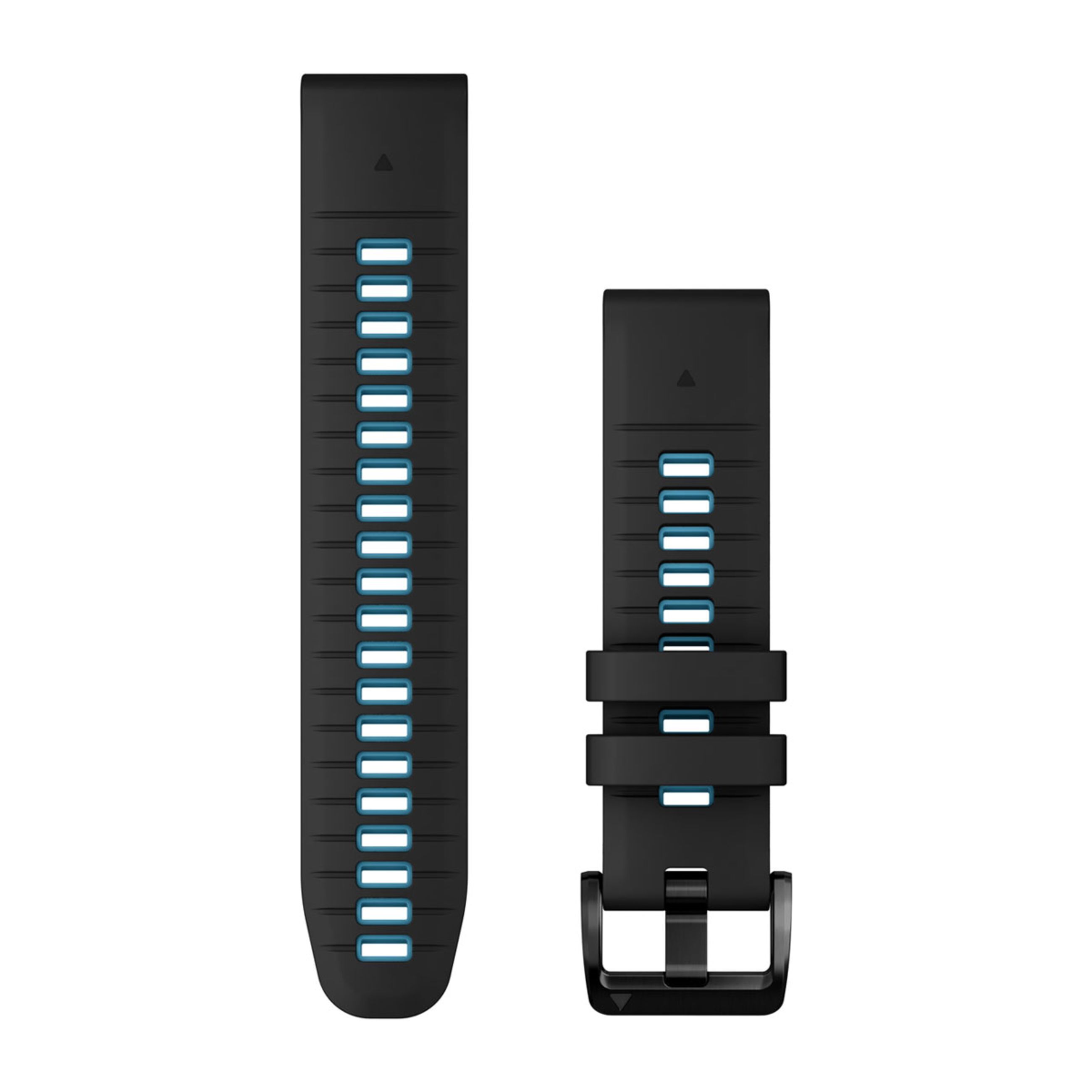 Quickfit 22 Watch Straps - Black/Cirrus Blue Silicone