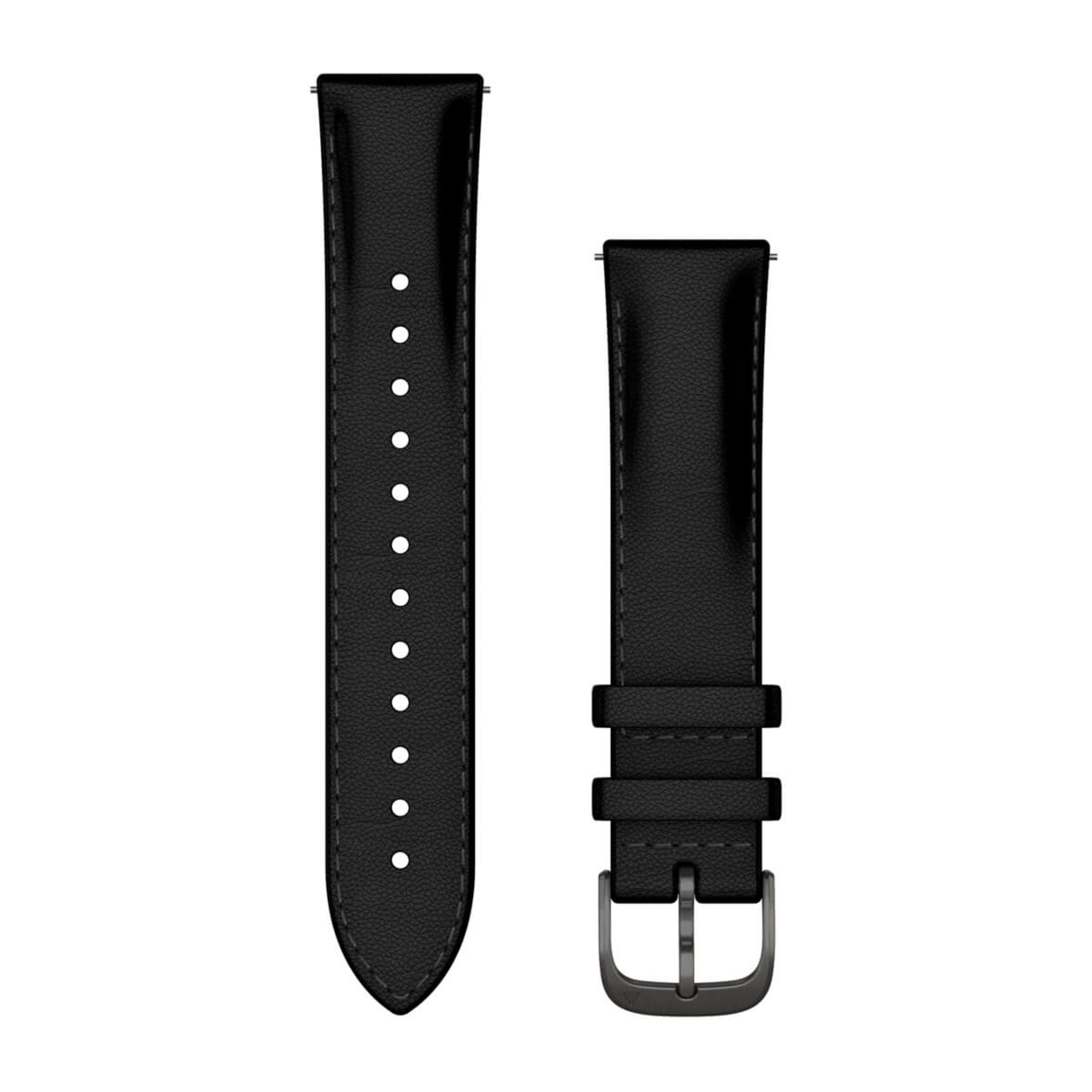 Quick Release Bands (20 Mm) - Black Leather With Brushed Slate Hardware