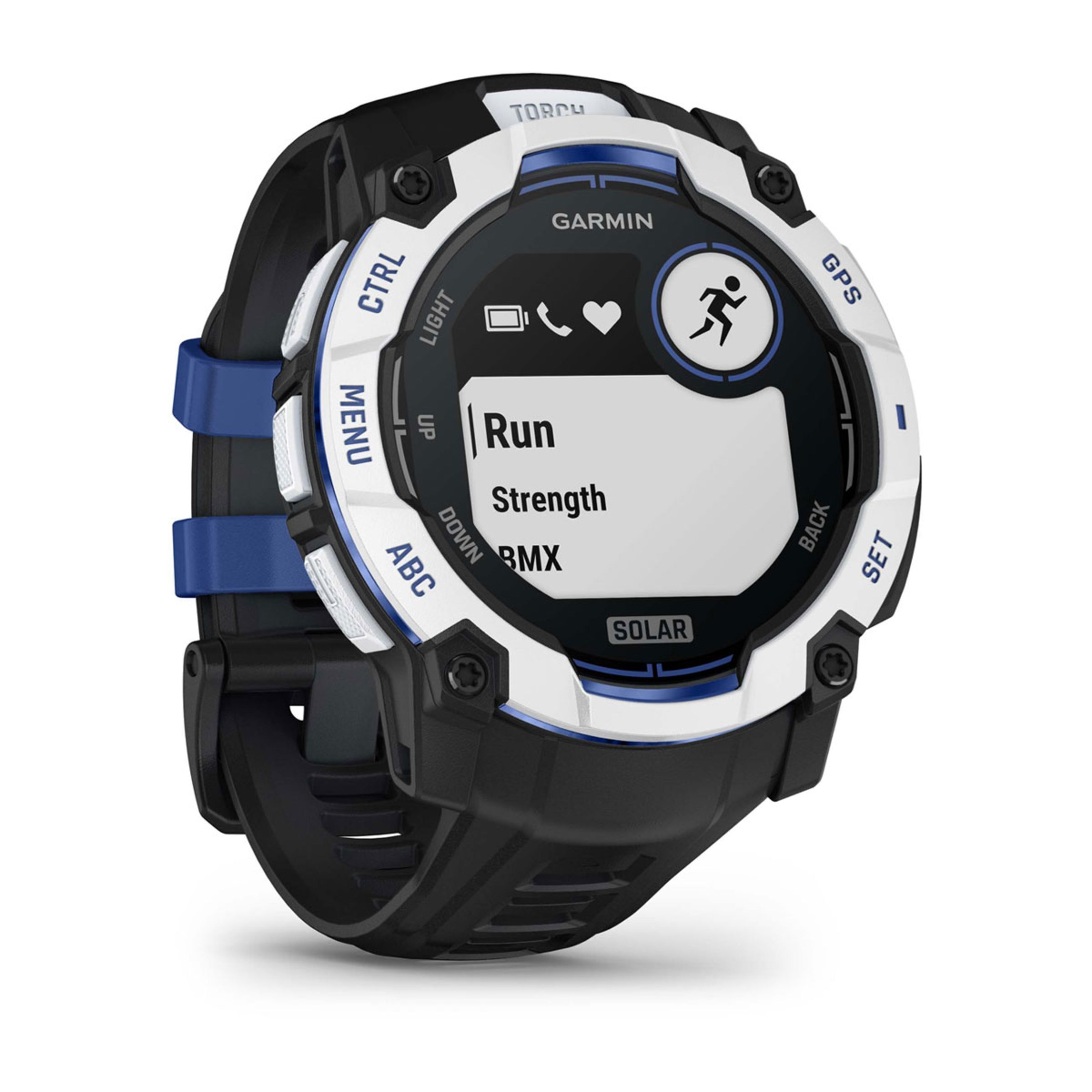 Instinct E – 45 Mm - Whitestone With Black/Bolt Blue Band - Image 3