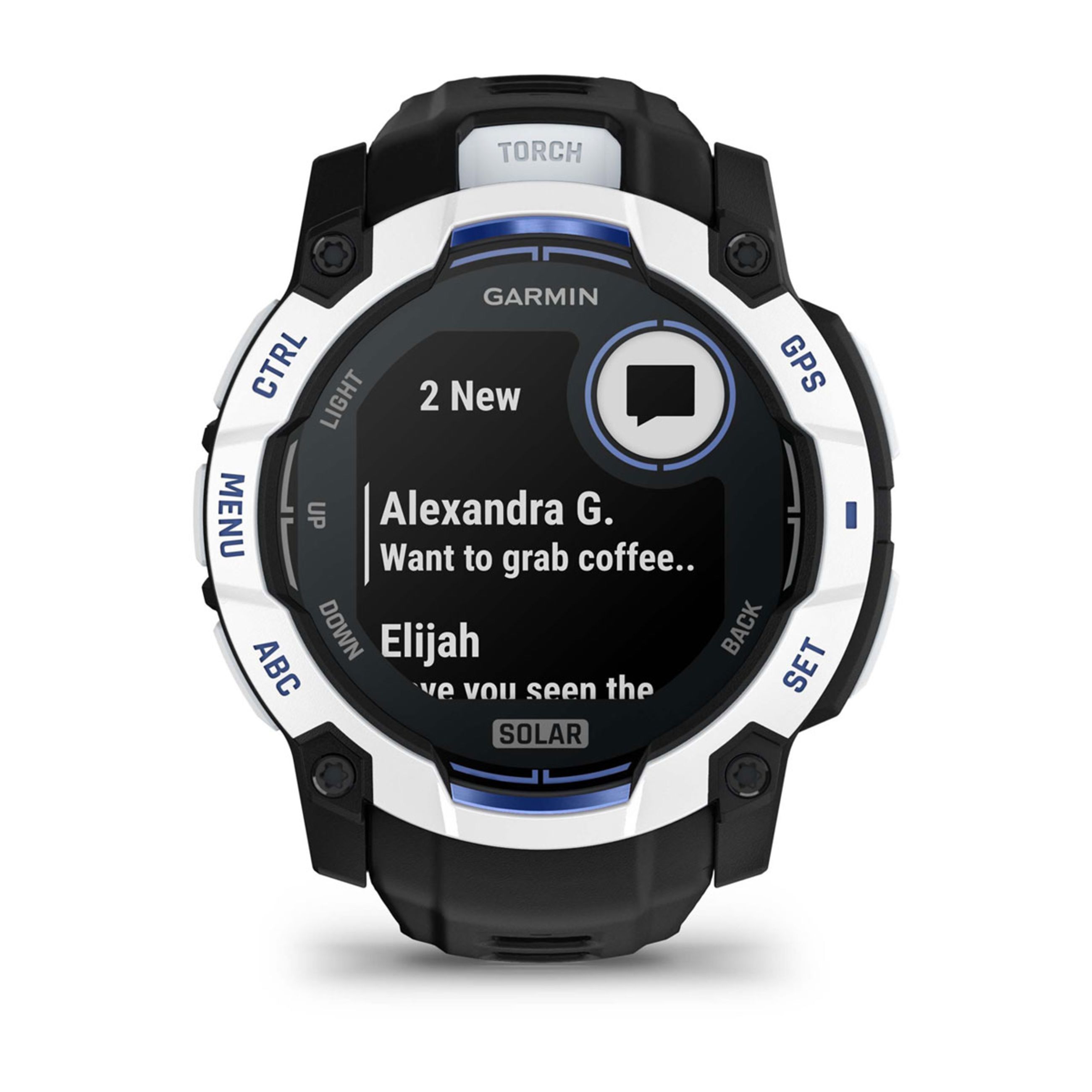Instinct E – 45 Mm - Whitestone With Black/Bolt Blue Band - Image 4