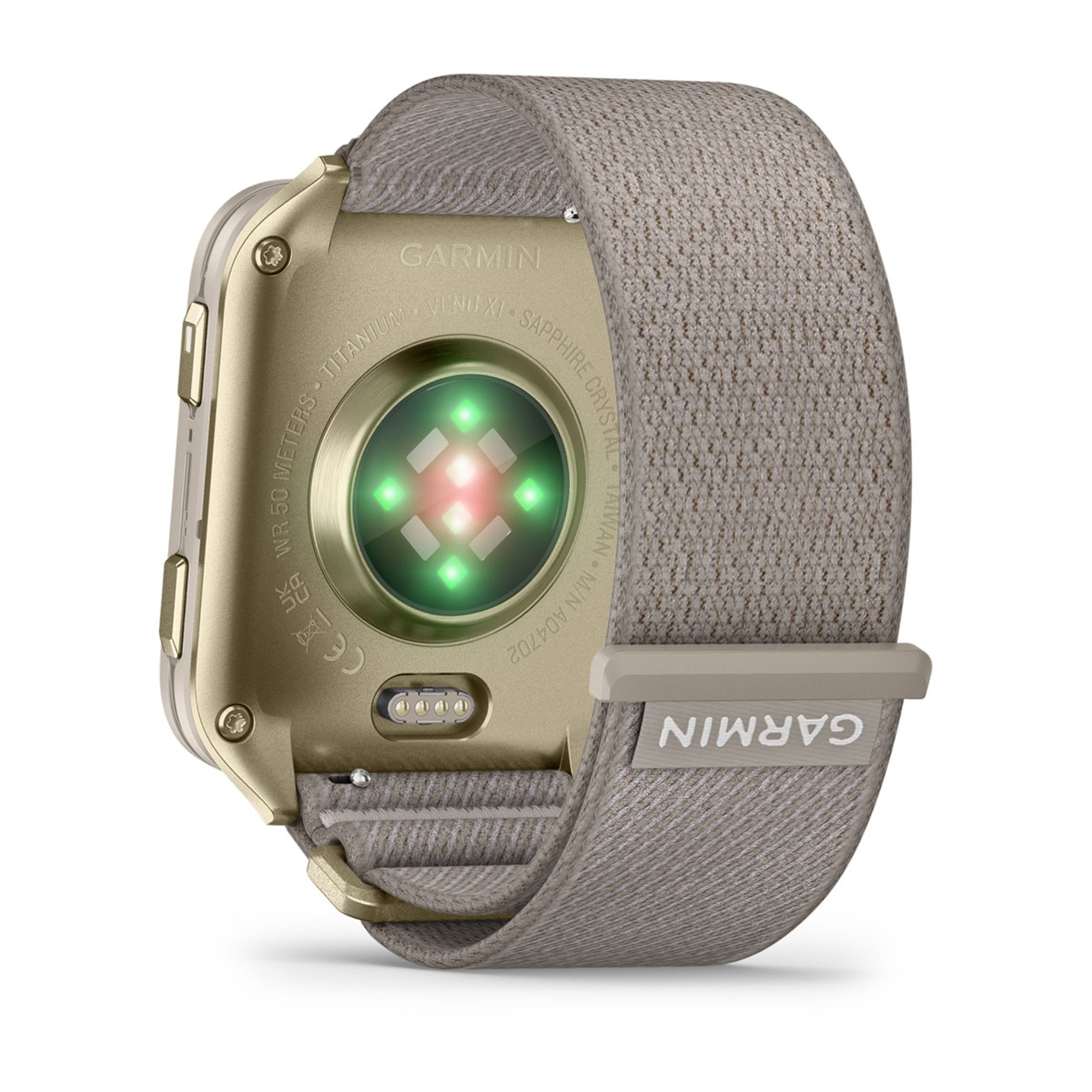 Venu X1 - Soft Gold With Titanium Caseback And French Gray Nylon Band - Image 7