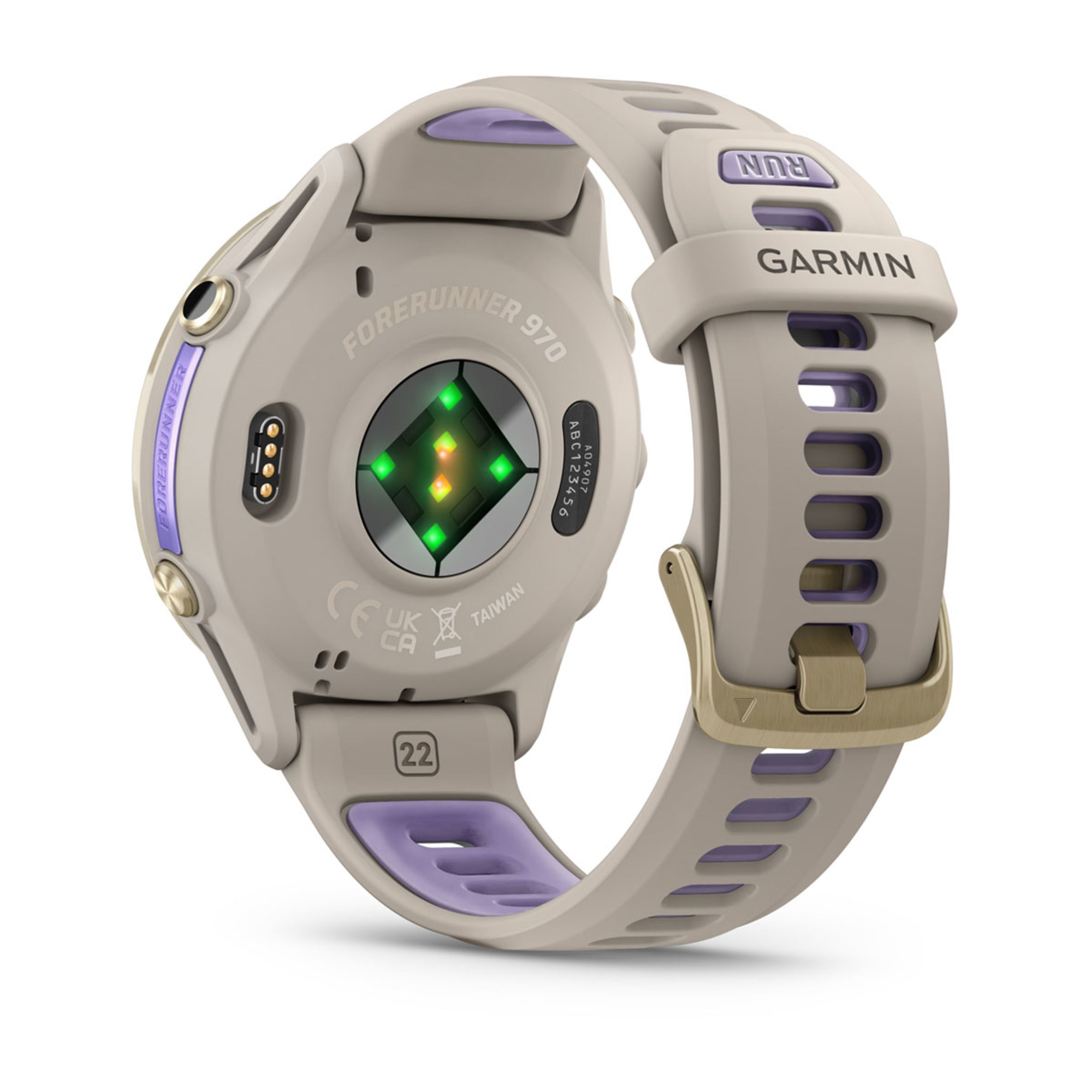 Forerunner 970 - Soft Gold Titanium With French Gray Case And French Gray/Translucent Indigo Band - Image 7