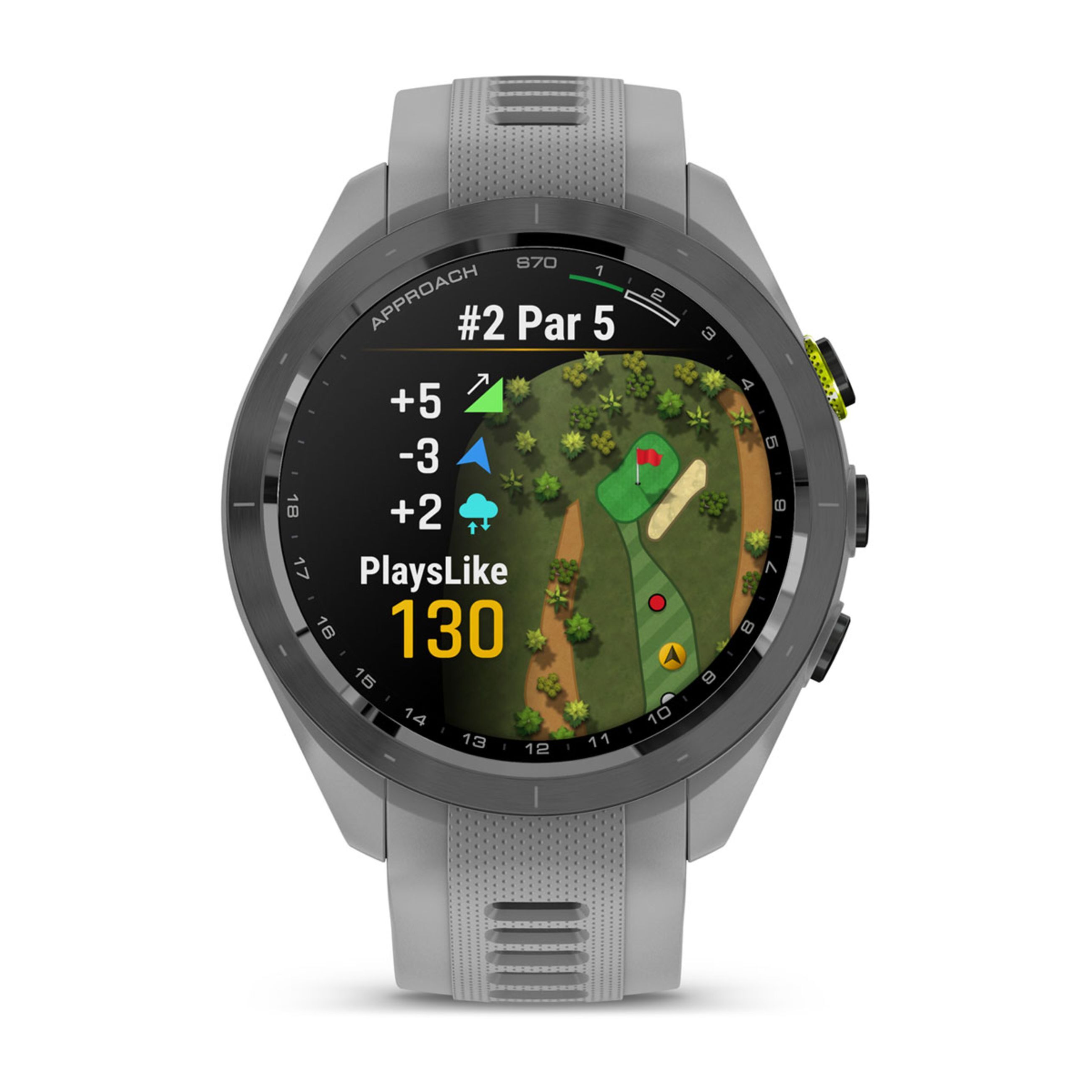 Alternative view of Approach S70 - 47 Mm - Black/Amp Yellow Ceramic Bezel With Powder Gray Silicone Band
