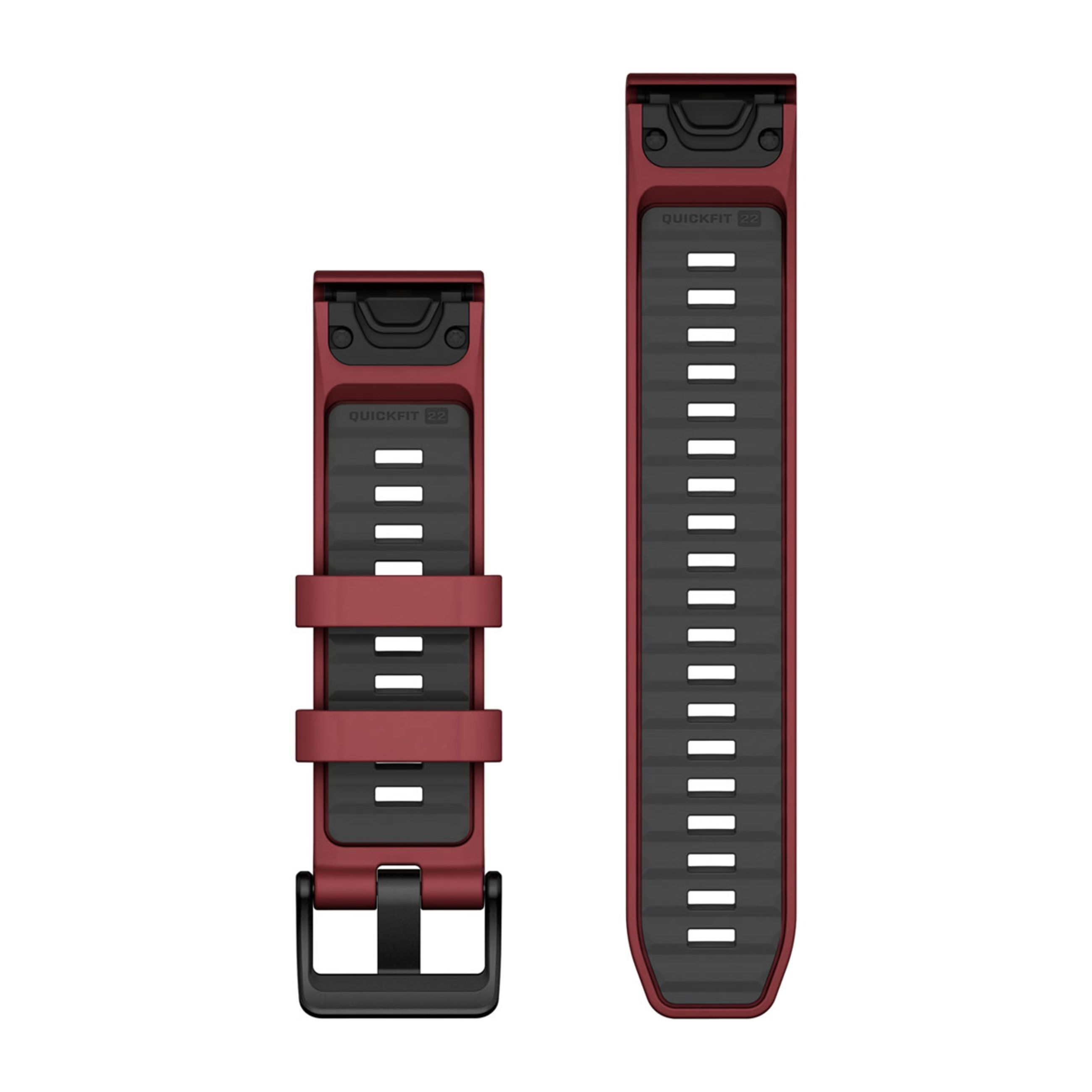 Alternative view of Quickfit 22 Watch Straps - Marsala/Graphite Silicone