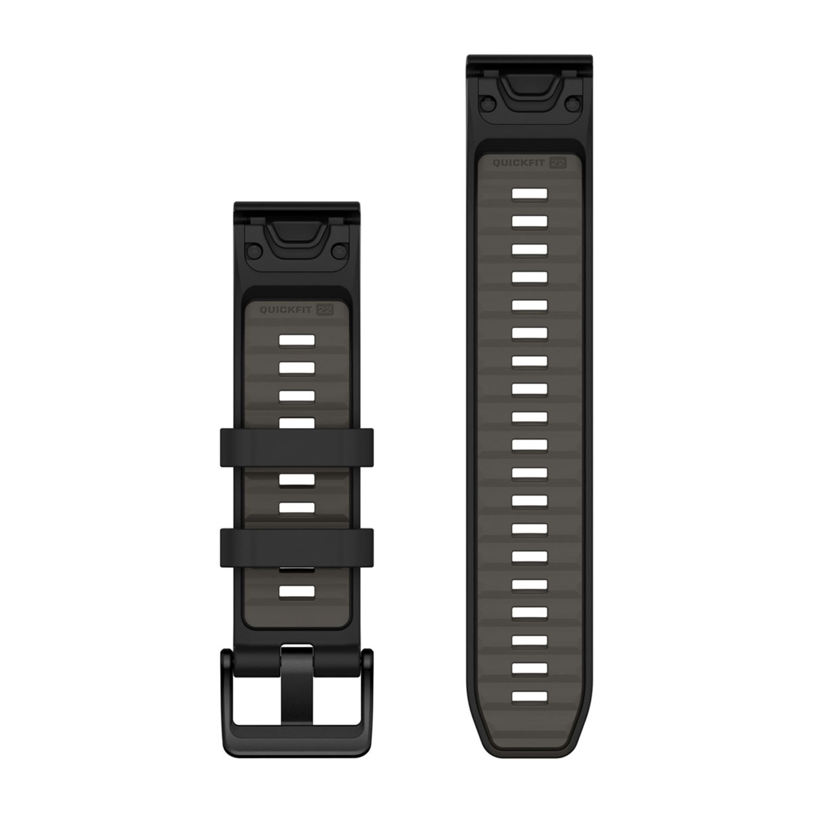 Alternative view of Quickfit 22 Watch Straps - Black/Pebble Gray Silicone