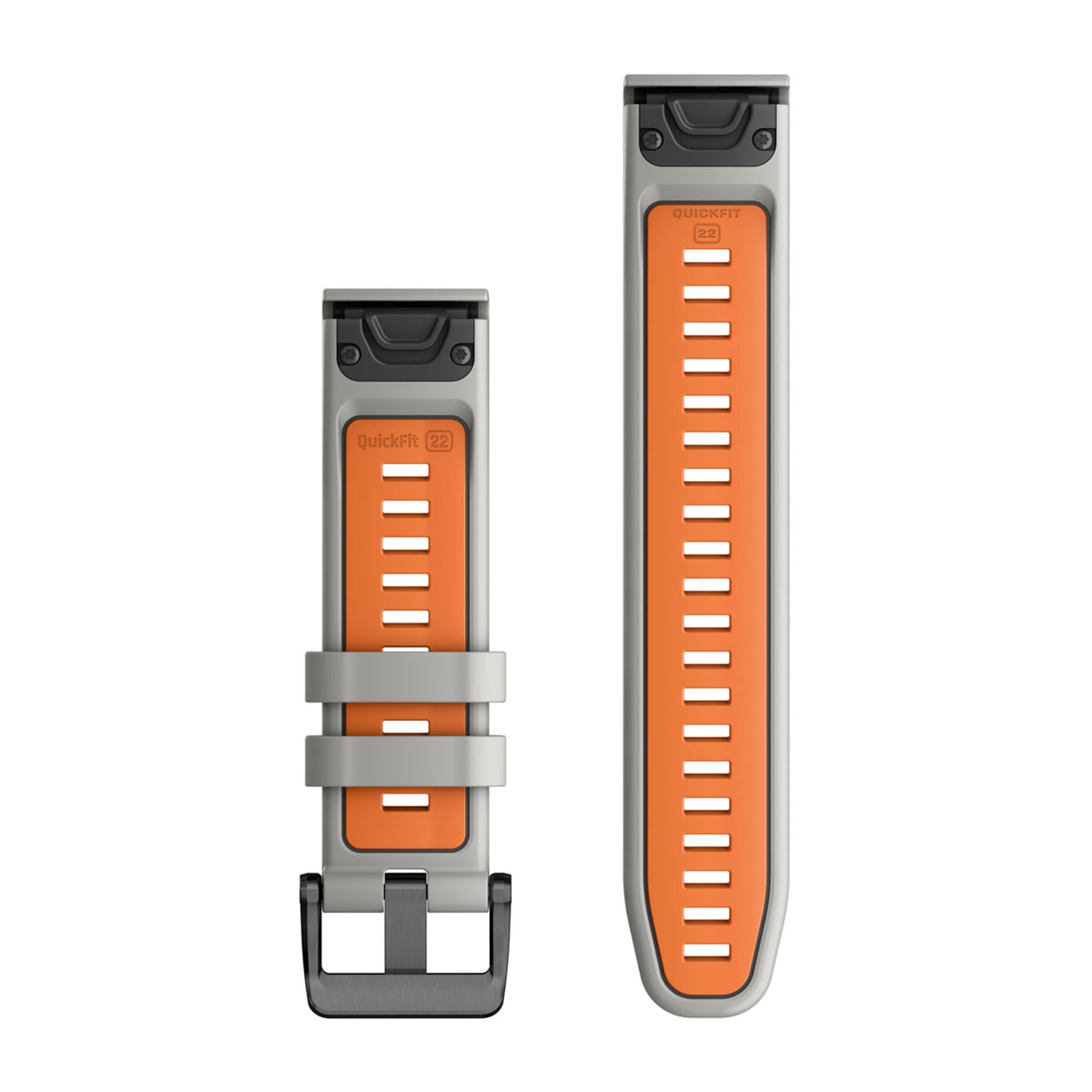 Alternative view of Quickfit 22 Watch Straps - Fog Gray/Ember Orange Silicone