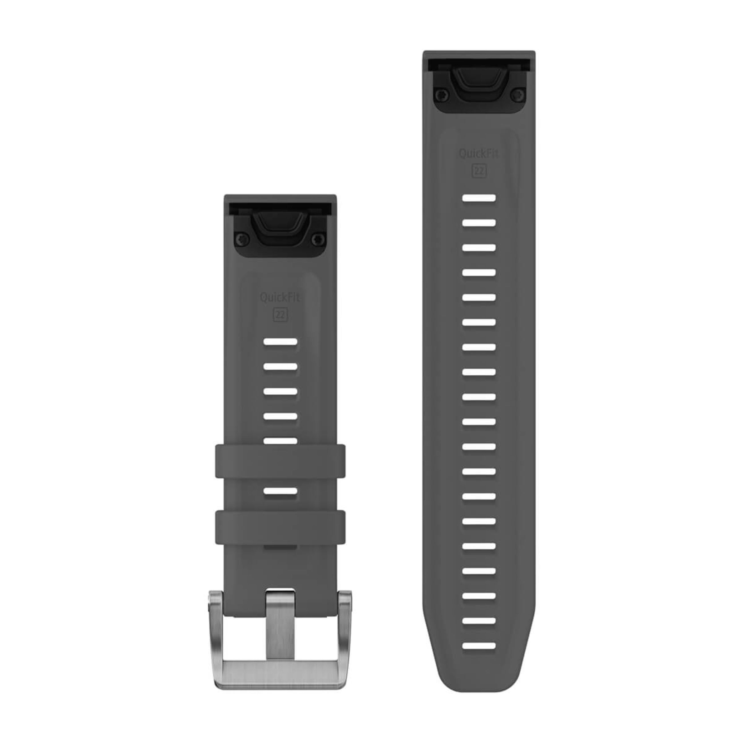 Alternative view of Quickfit 22 Watch Straps - Slate Gray Silicone (3-Piece Dive Set)
