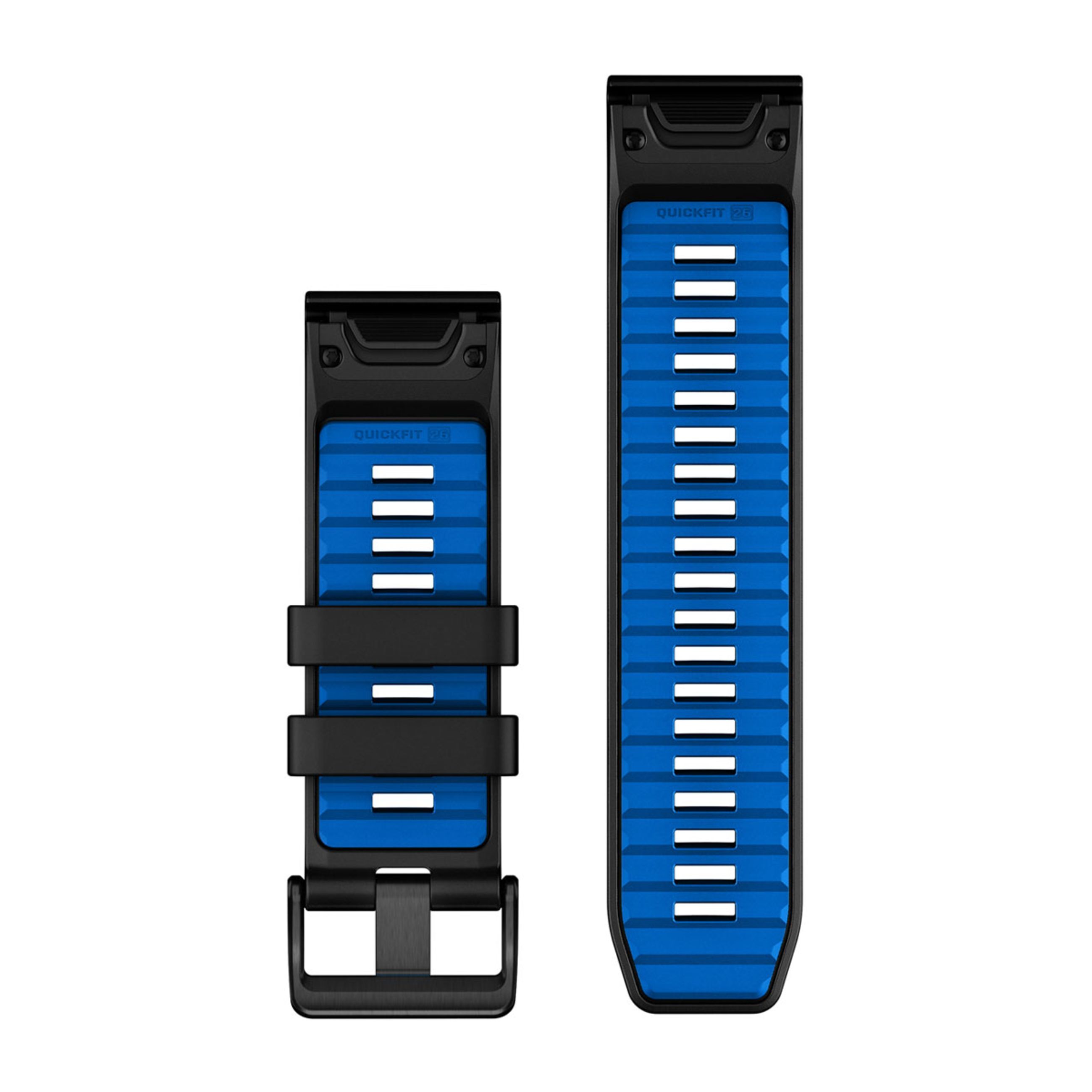 Alternative view of Quickfit 26 Watch Bands - Black/Pilot Blue Silicone