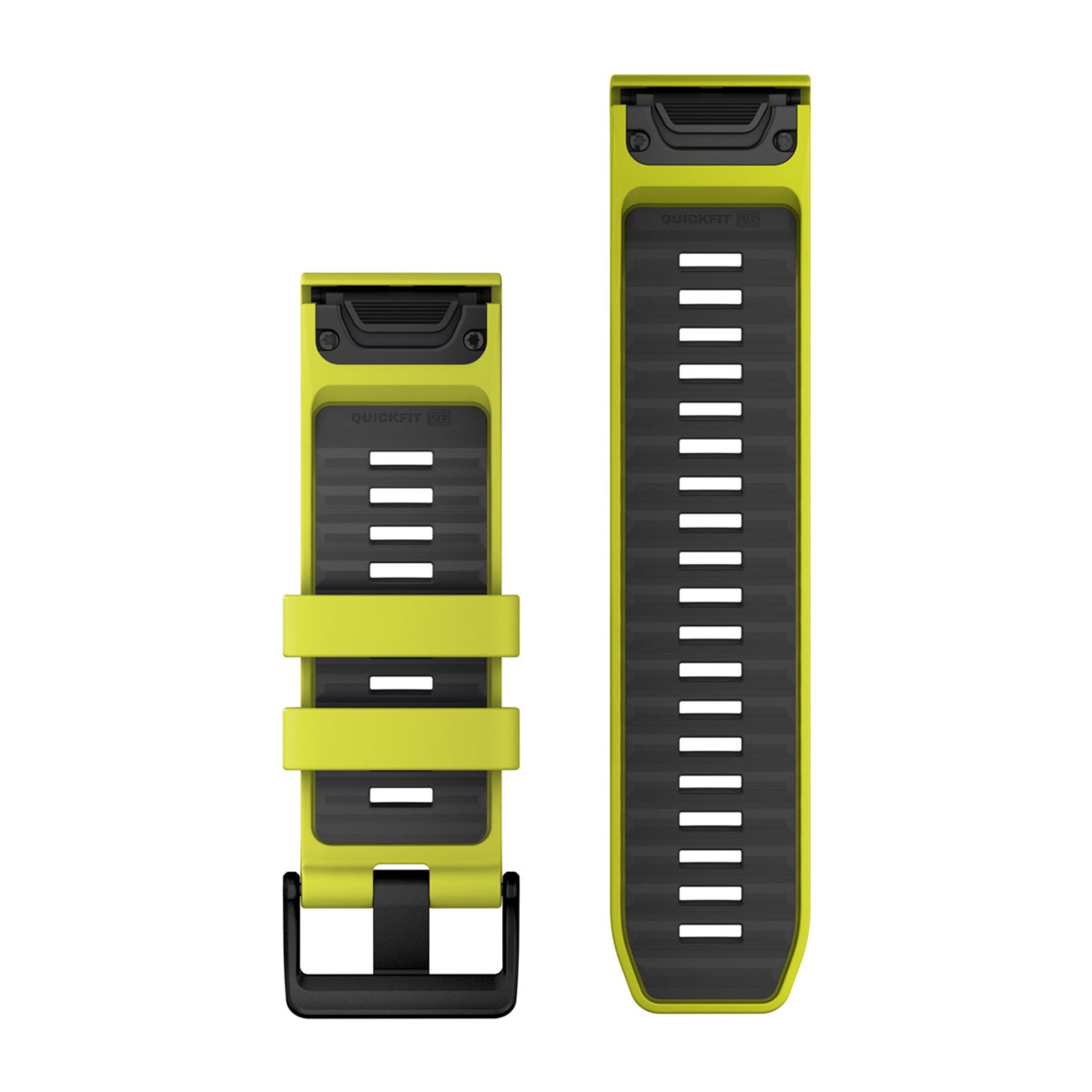 Alternative view of Quickfit 26 Watch Bands - Amp Yellow/Graphite Silicone
