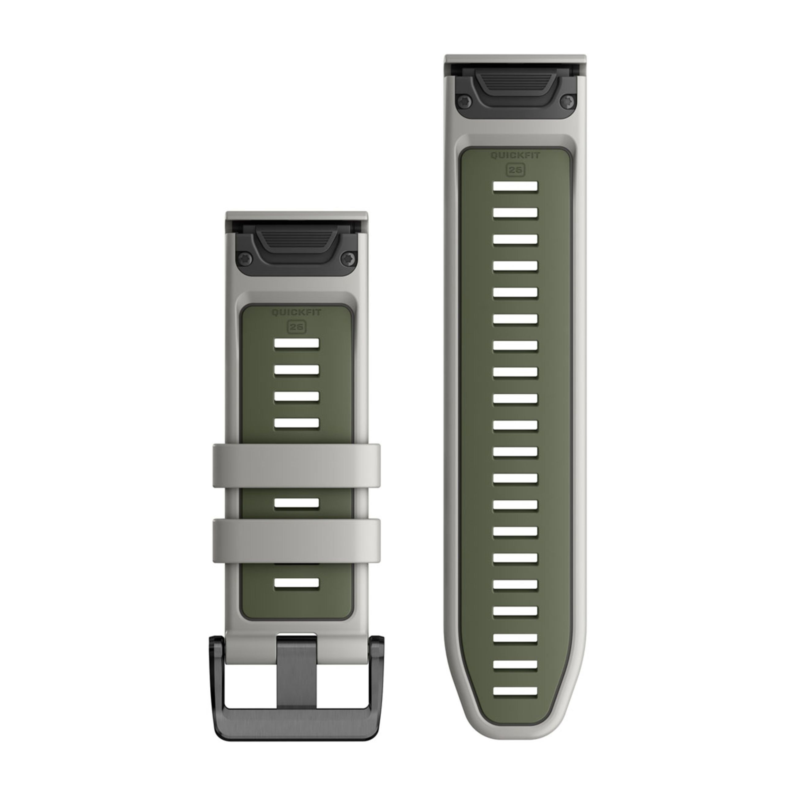 Alternative view of Quickfit 26 Watch Bands - Fog Gray/Moss Silicone