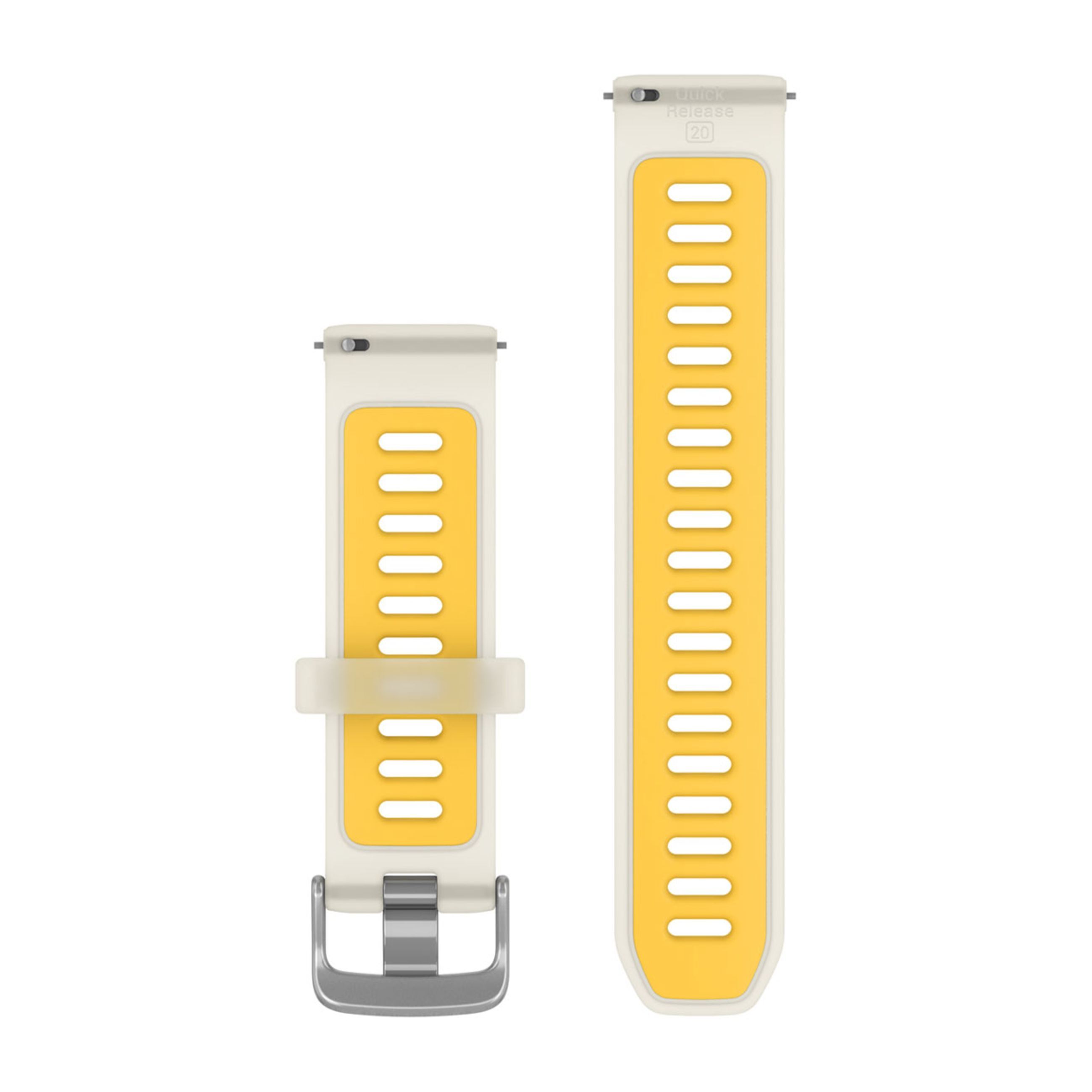 Alternative view of Quick Release Bands (20 Mm) - Translucent Bone/Mango With Silver Hardware