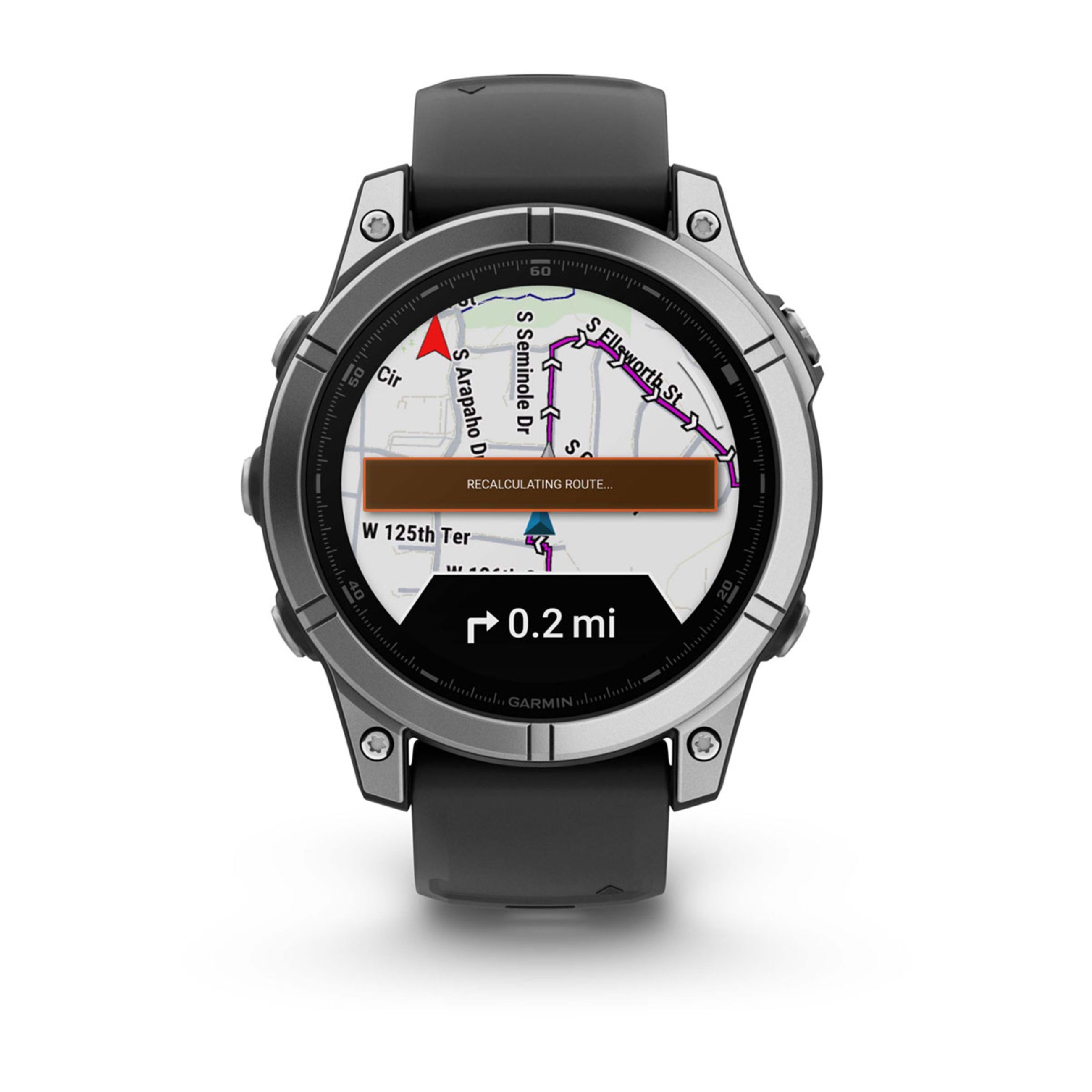 Alternative view of FēNix 8 – 43 Mm, Amoled - Stainless Steel With Black Silicone Band