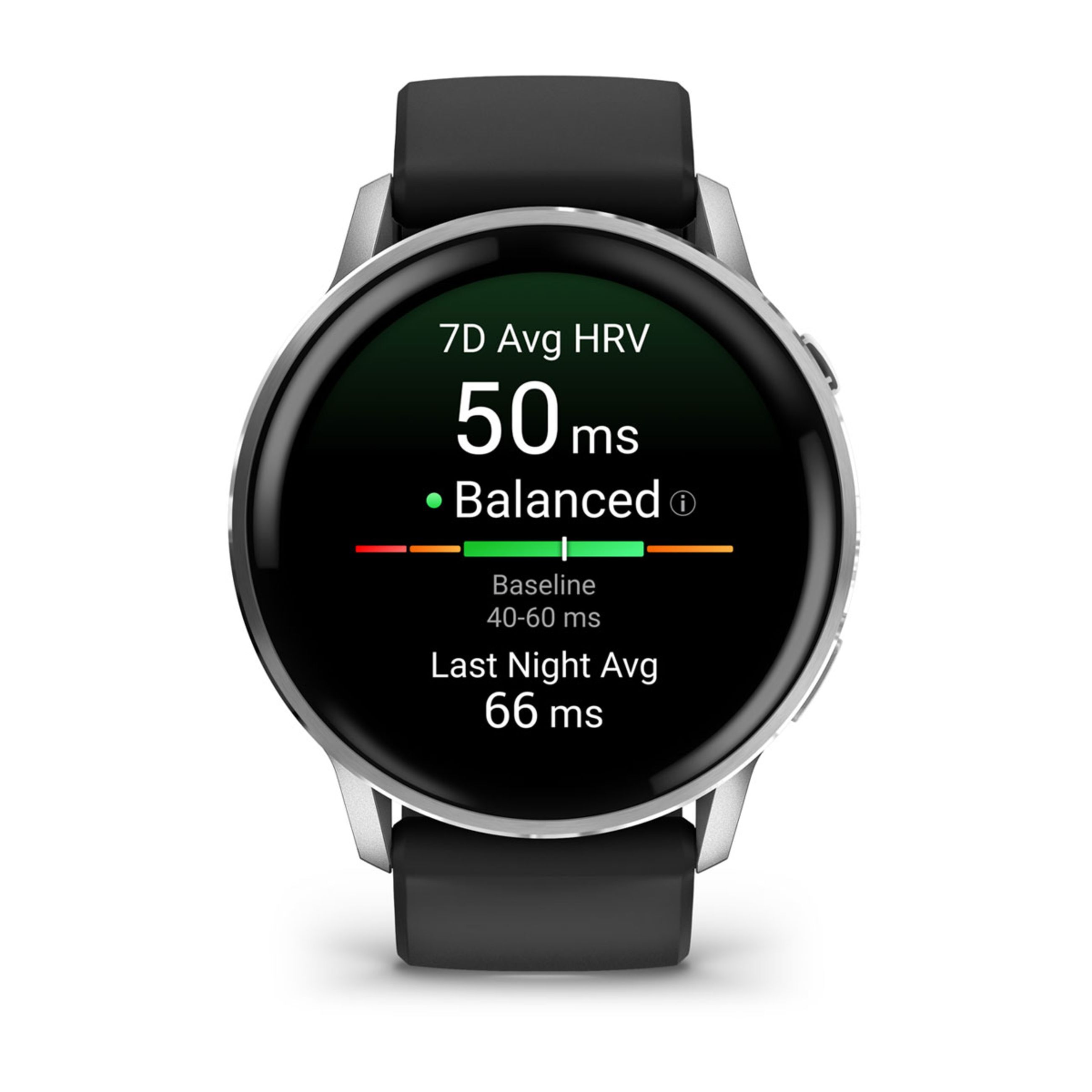 Alternative view of Venu 4 – 45 Mm - Silver With Black Silicone Band