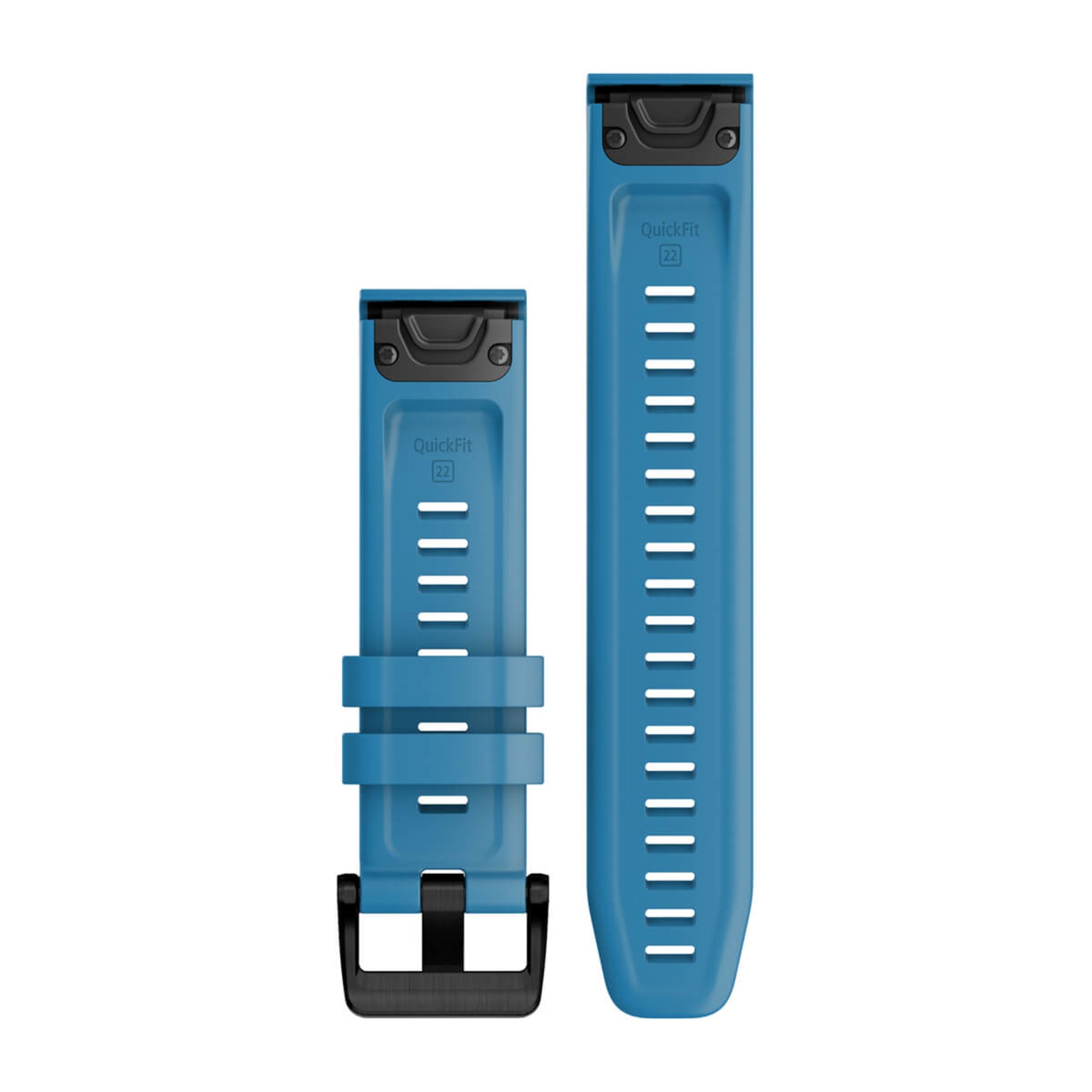 Alternative view of Quickfit 22 Watch Straps - Cirrus Blue With Black Stainless Steel Hardware