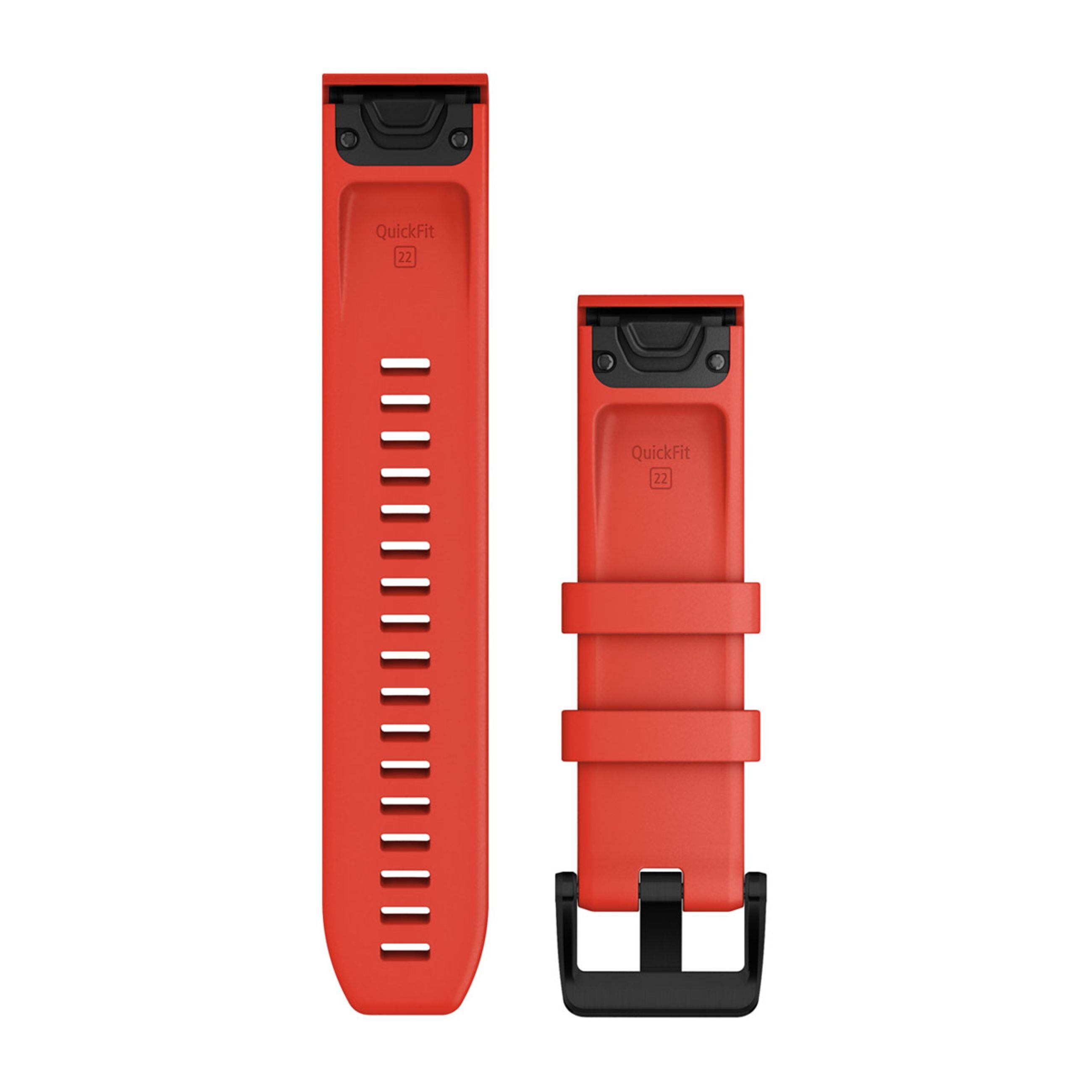 Alternative view of Quickfit 22 Watch Straps - Laser Red With Black Stainless Steel Hardware