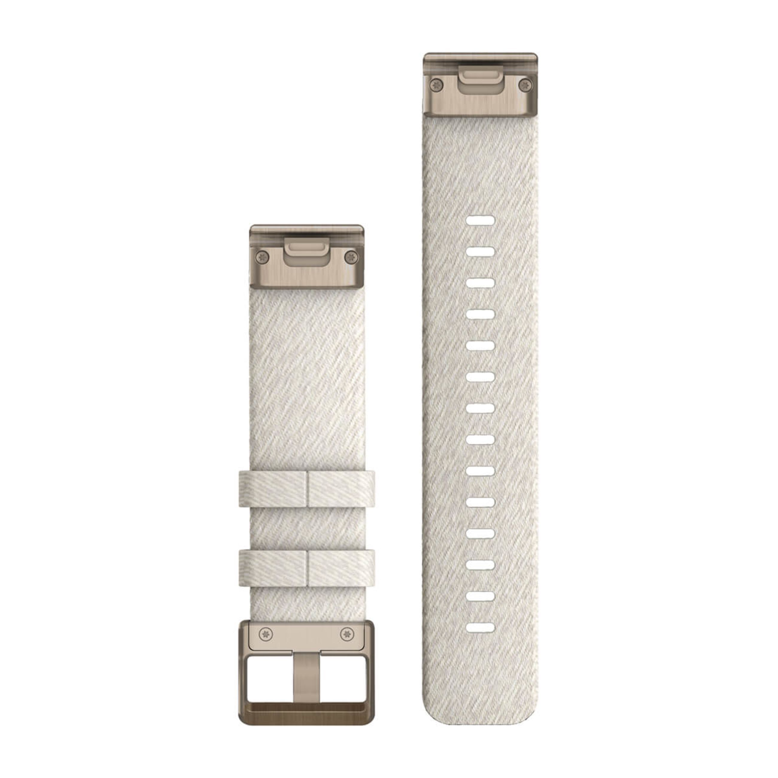 Alternative view of Quickfit 20 Watch Bands - Cream Heathered Nylon With Cream Gold Hardware