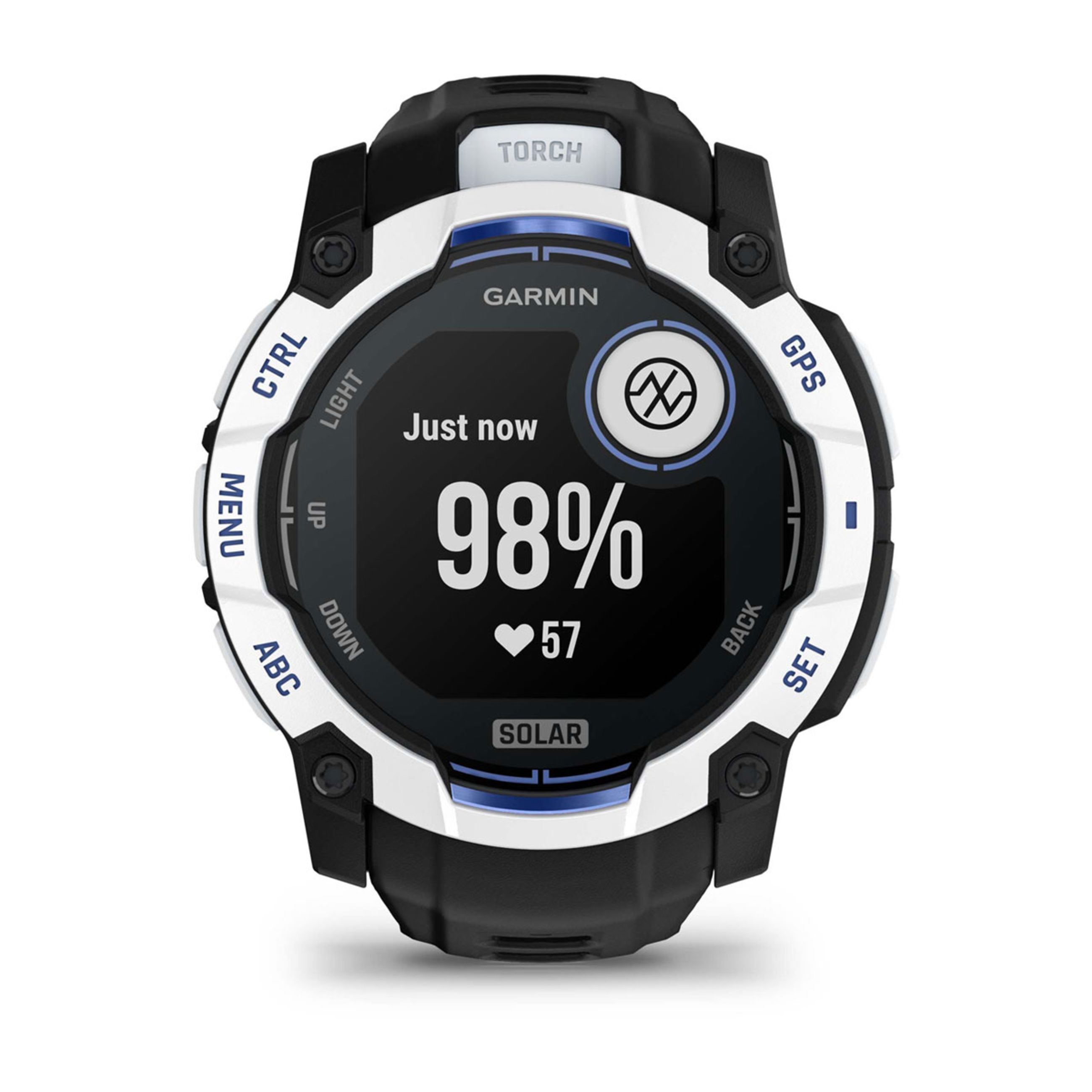 Instinct E – 45 Mm - Whitestone With Black/Bolt Blue Band - Image 9