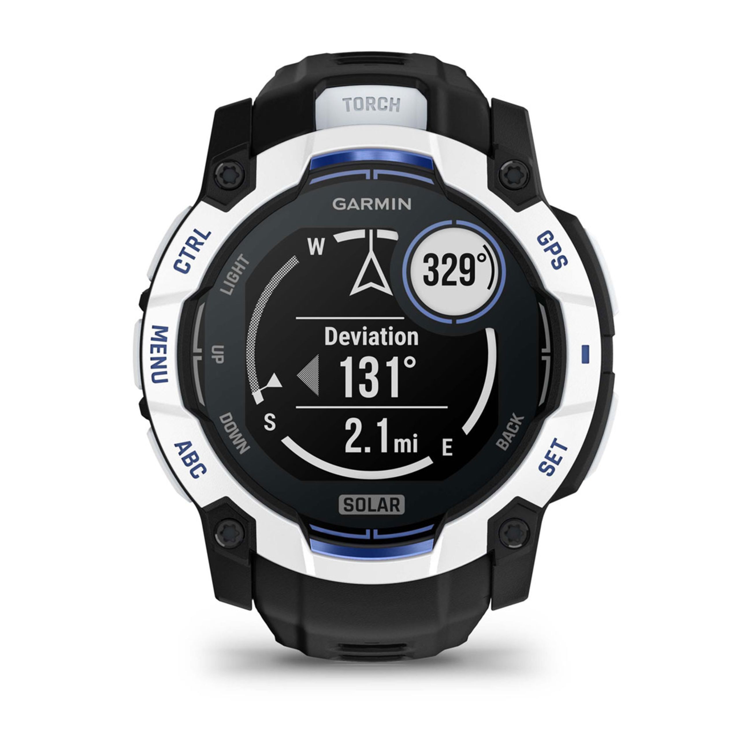 Instinct E – 45 Mm - Whitestone With Black/Bolt Blue Band - Image 11