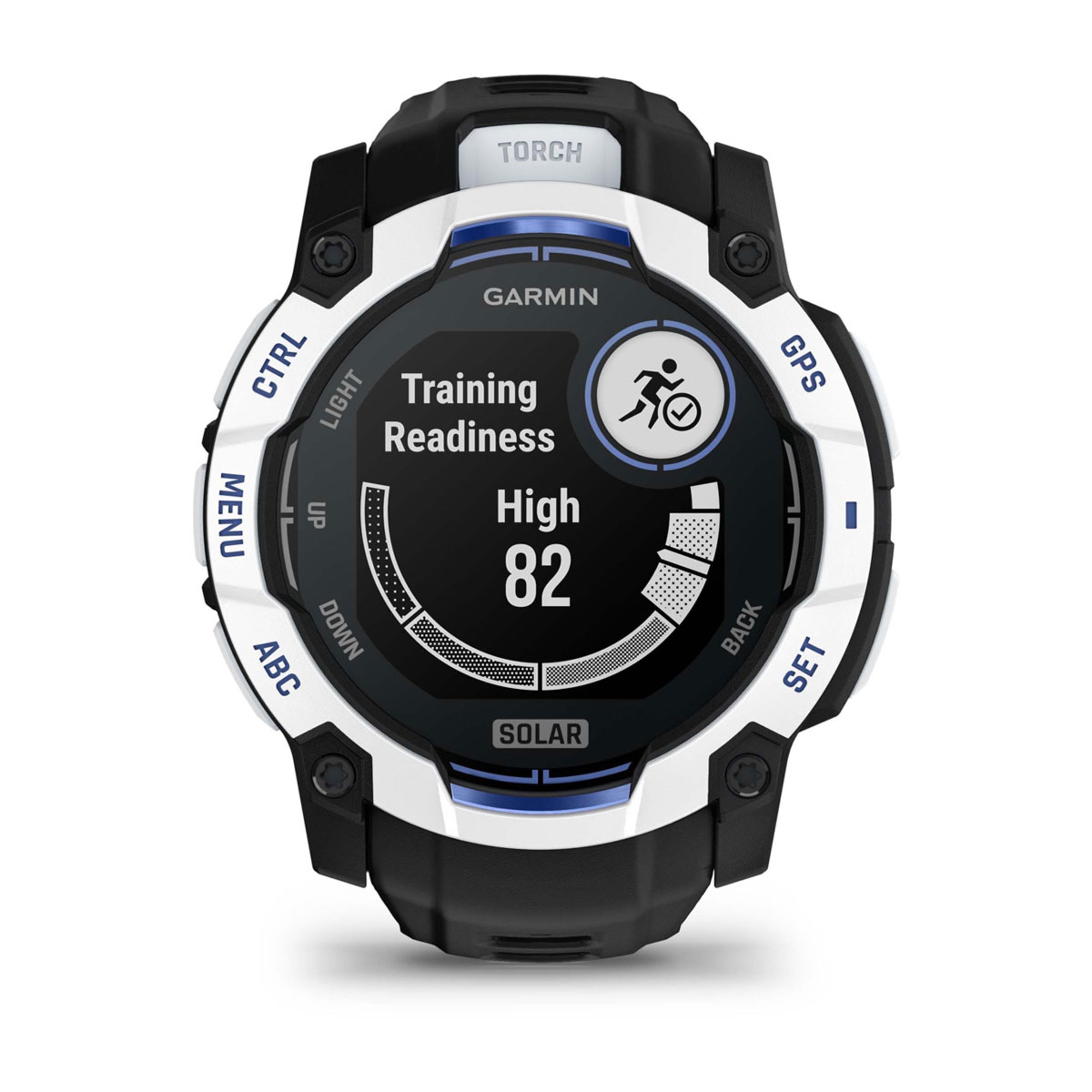 Instinct E – 45 Mm - Whitestone With Black/Bolt Blue Band - Image 15